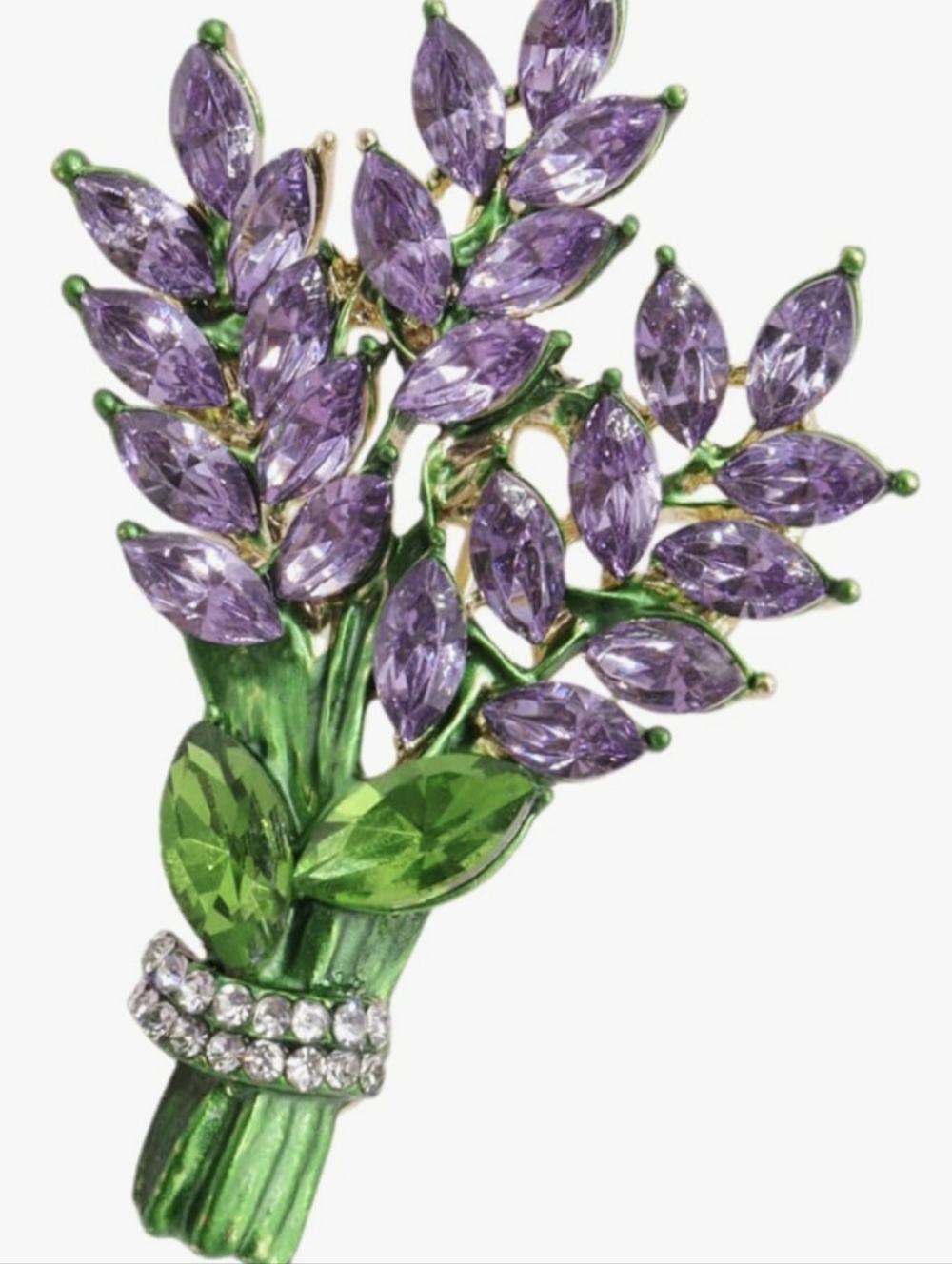 Romantic, Elegant Lavender Bouquet Lapel Pin 1.22" - Picture 4 of 5